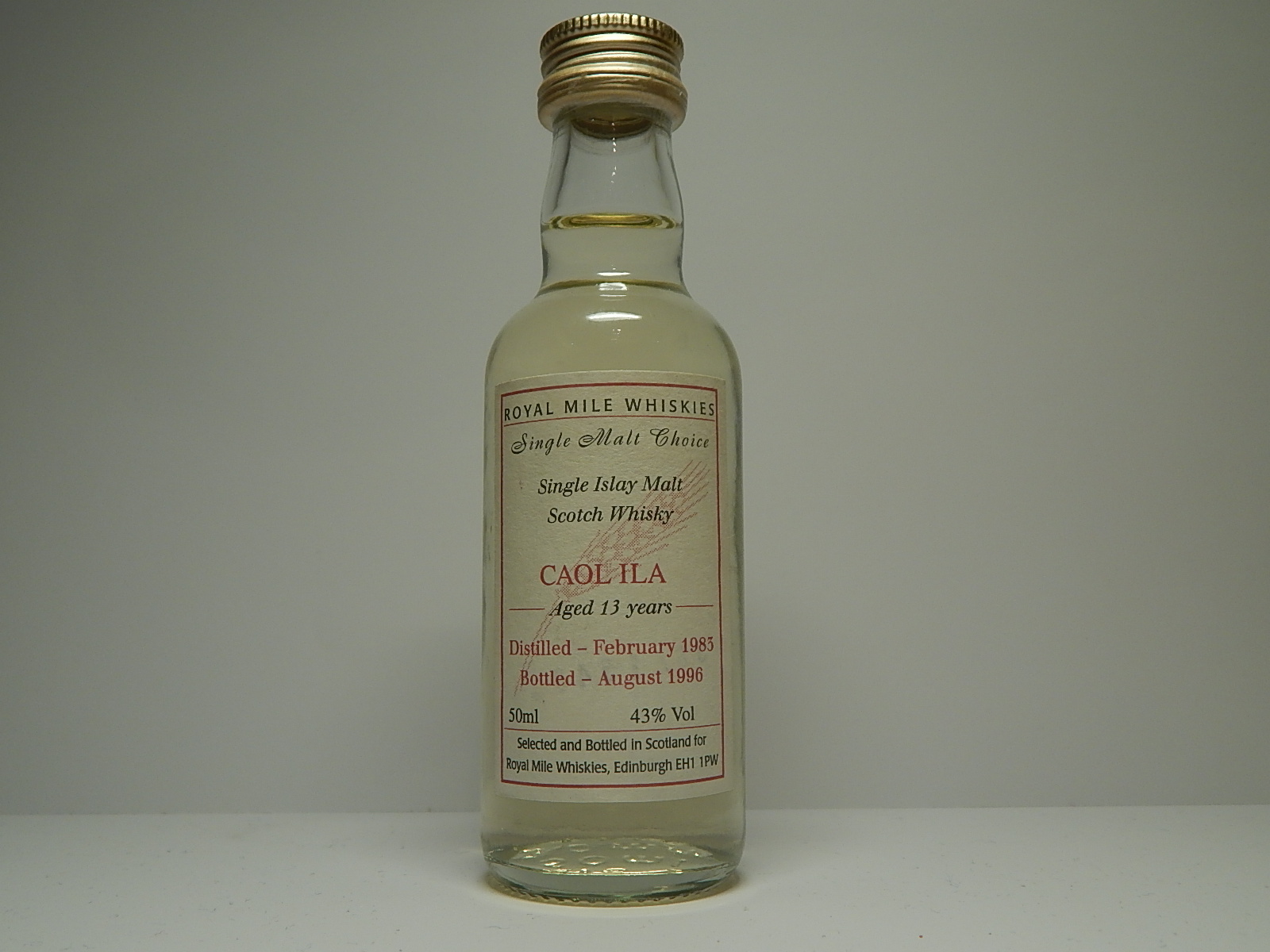 SIMSW 13yo 1983-1996 "Royal Mile Whiskies" 50ml 43%Vol